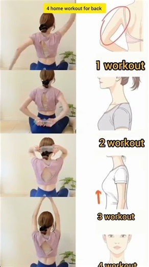 4 Easy Back Exercises at Home 💪 Improve Posture & Shoulder Mobility #Shorts