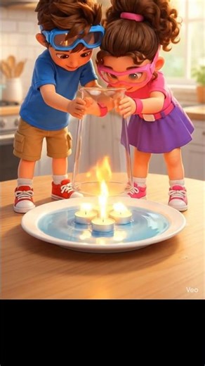 fire vs water 🔥💧 who wins this science experiment? #scienceforkids #candle #experiment #water #magic