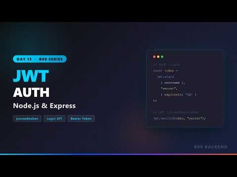 JWT Authentication in Node.js & Express | Login + Token Verification
