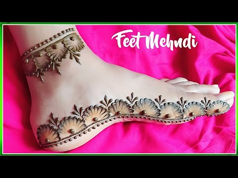 Simple Mehndi Design For Feet Step by Step | Easy Leg Mehndi Design 2021