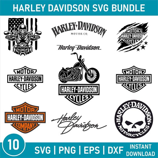 Motorcycle Eps Svg Png Dxf | Harley Davidson Vector | Svgbundle | Vintage Harley Svg Cut File| HD Logo SVG (digital Download) - Etsy