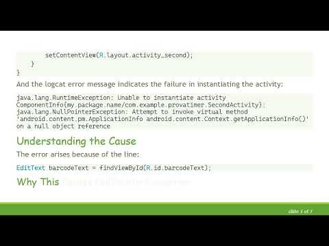Solving java.lang.NullPointerException in Android's BroadcastReceiver
