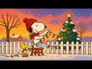 Cozy Christmas with Snoopy | 🎄 Snoopy Decorating the Tree in a Cozy Winter Glow