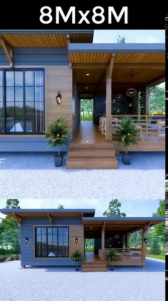 871K views · 30K reactions | Beautiful Tiny House Design (Wooden house ) 8m x 8m House Plan #interiør #interiordesign #architecturelovers #architectural #architect #architecture #housedecor #housedesign | Just 4you | Facebook