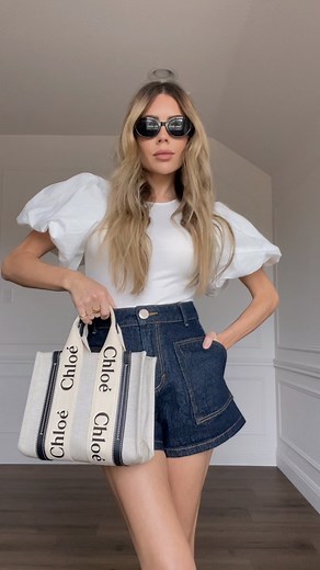 Ashley Brooke on Instagram: "Outfit check ✅ Bodysuit and Shorts @zara Sunglasses @target Bag @chloe @farfetch All linked in stories and “My Closet” highlight ❤️"
