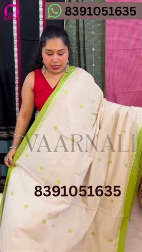 Ganga Jal Colour Pure Handloom Cotton Baluchari Saree | Bengali Weave VAARNALI DM 8391051635 #saree