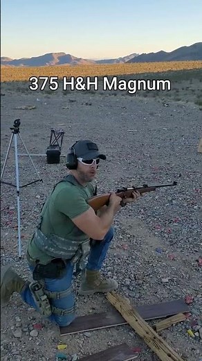 I shoot 375 H&H Magnum for the first time out of a really nice rifle with no sling? She is spicy!