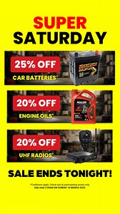 Autopro's Super Saturday Sale is on now! *T&Cs apply. See website for details. Available online & participating stores only. | Autopro | Facebook
