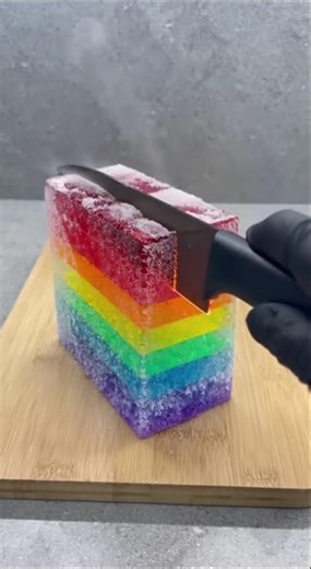 Melting Rainbow Slime With a Hot Knife!