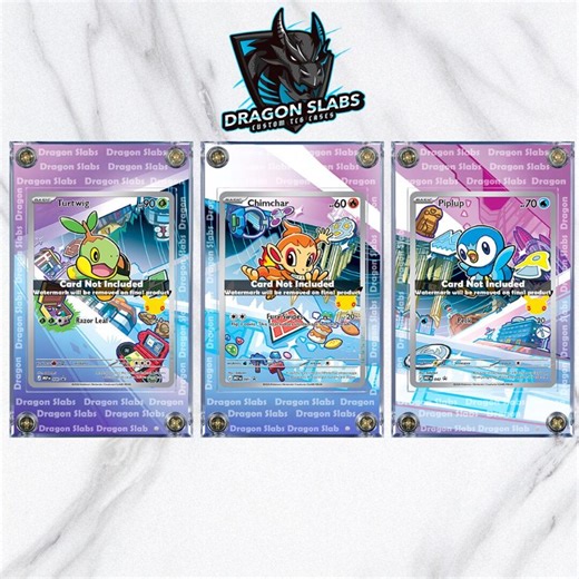 X3 Pokemon Turtwig Chimchar Piplup First Partner Promo Extended Artwork Cases - Etsy