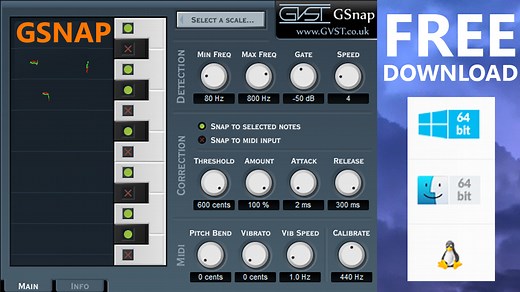 GSnap VST Plugin: Free Autotune Alternative
