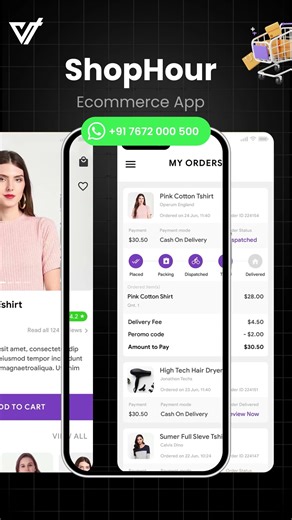 3 App | Multi-vendor eCommerce App | Order & Delivery App | Shophour | +91 7672 000 500