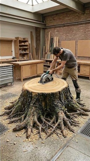 Transform a Massive Tree Trunk into an Epic Outdoor BBQ Grill! 🔥🌳