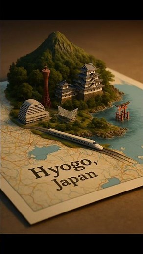 Hyogo, Japan in 3D! 🇯🇵✨ Himeji Castle, Kobe Tower & Shinkansen Miniature Diorama #Shorts #Hyogo