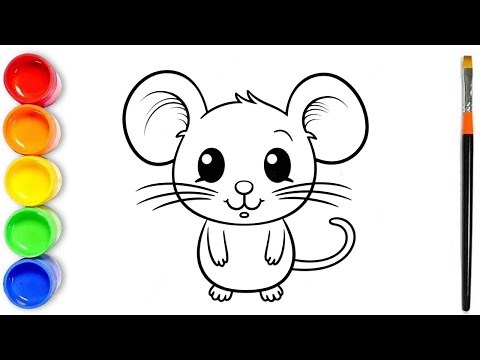 How to Draw 🐭 Cute Mouse, Easy Mouse Coloring for Kids, Learn Colors with Crayons 🎨#kidsvideo #kids
