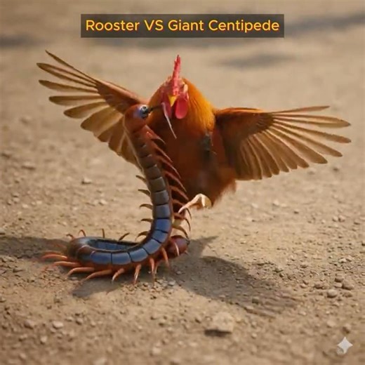 Epic Battle: Brave Rooster vs Giant Centipede – Who Will Win?