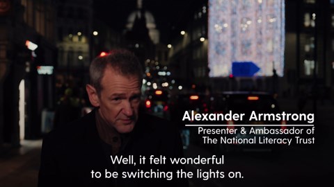 National Literacy Trust Ambassador Alexander Armstrong lights up Fleet Street Quarter