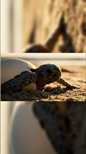 Ultra-Realistic Sea Turtle Hatch | 8-Second Timelapse at Golden Hour 🌊🐢