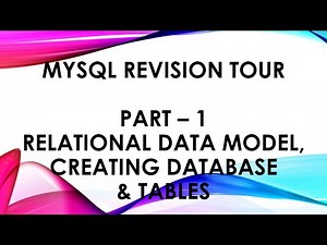 MySQL Revision Tour - Part I