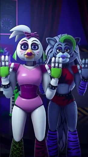 FNAF 9 Security Breach Animation SFM GlamRock Roxy x GlamRock Chica DANCING #fnaf #sfm #animation