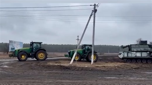 Ukrainian Tractors Versus Russian Armor