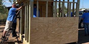 Chevron Phillips building opossum enclosure for Wild West Wildlife Rehabilitation Center