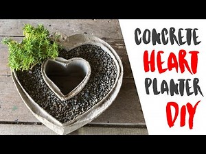 DIY Heart-Shaped Concrete Planter with a Hollow Center Using a Cardboard Mold | Concrete Pot Idea