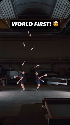 5.3K views · 886 reactions | We actually did it 朗 World’s first 10 club back to back juggling transition!  The 9 club juggling transition has always been so iconic, and we never imagined a 10 club version could even work — but it did! Absolutely hyped to have finally landed it! This is definitely one of the most beautiful duo juggling tricks we‘ve done so far! 朗⚡️ #juggling #clubjuggling #coordination #malabares | Fusion-Showteam | Facebook