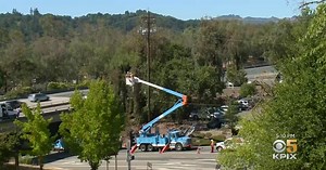 BART Construction Crane Knocks Down Power Lines In Lafayette, Causes Delays On Hwy. 24 - CBS San Francisco