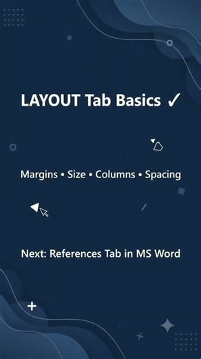 How to Use Layout Tab in MS Word | Margins, Orientation, Size & Columns 💻 #shorts