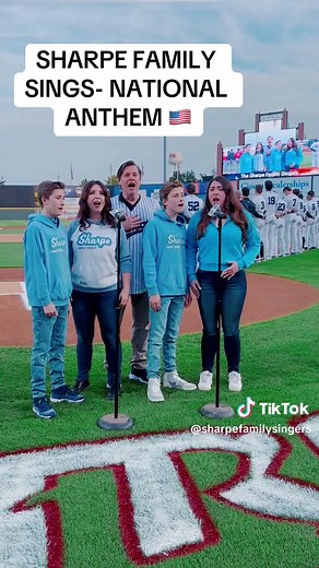 #sharpefamilysingers sing the National Anthem! 🇺🇸Logan has Covid but the show must go on!!! 🥹❤️ #foryou #tiktokfamily