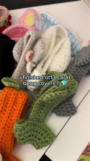 im so excited!! Im so proud to have each member and im proud of the designs ive created!!! let me know what you think! 💎💗 you can find all my items on my etsy page, fallin flower studios! use ‘TIKTOK10’ for 10% off!! #seventeen #kpop #svt #newjeans #pcholder #photocard #photocardholder #pccollection #photocardcollection #crochet #fanmade #carat #caratbong #caratbongdecor #mail #desk #desksetup #etsy #packorder