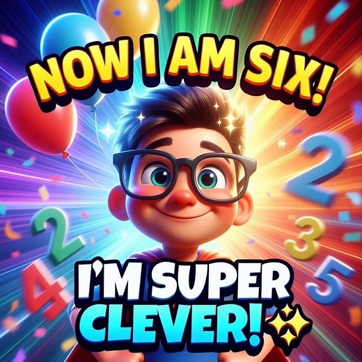 Now I Am Six! 😎🎉 | Funny Growing Up Poem for Kids | Age 1 to 6 Rhyme