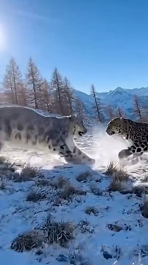 ALPS Showdown: Snow Leopard vs. Leopard – Who Is Faster? 🏔️⚡️ #SnowLeopard #Leopard #Alps #Wildlife #EpicFight #Shorts #Viral #Action | Chill & Smile