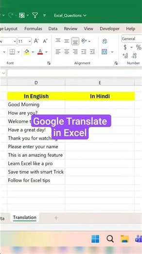 Say Goodbye to Google Translate | TRANSLATE Function in Excel |