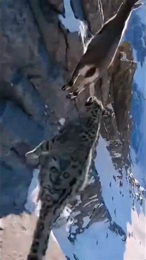 INSANE Snow Leopard Chase on a Vertical Cliff! 🐆⛰️ (Gravity-Defying Hunt)