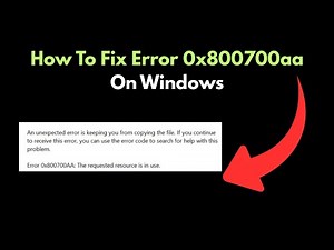 How To Fix Error 0x800700aa On Windows