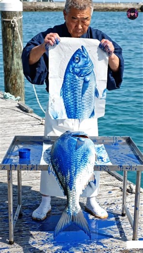 Japan’s Fish Printing Art 🎨#shorts