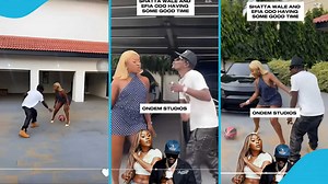 "He wants to enter the net": Shatta Wale plays basketball with Efia, fans react