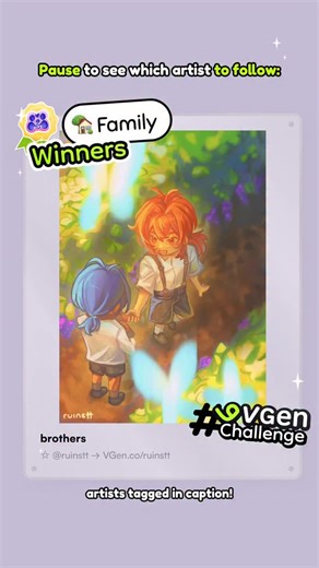 VGen on Instagram: "CONGRATS TO ALL OF OUR DEC #VGenChallenge WINNERS! 🧑‍🧑‍🧒🏡❤️ Thanks to everyone who joined Dec’s challenge !!! All Winners + entries + Jan theme can be found on-site → VGen.co/challenge 🖼️ All IG #VGenChallenge winners ⤵︎ ✩ @ruinstt → VGen.co/ruinstt ✩ @rafsanjk → VGen.co/rafsanjk ✩ @romanscribblestuff → VGen.co/Roman4980 ✩ @himanshu_saini59 → VGen.co/Himasaini ✩ @blossom_kokoa → VGen.co/Blossom_Kokoa ✩ @phourw__ → VGen.co/Elysianarai ✩ @yuyutisgone → VGen.co/yuyutisgone 