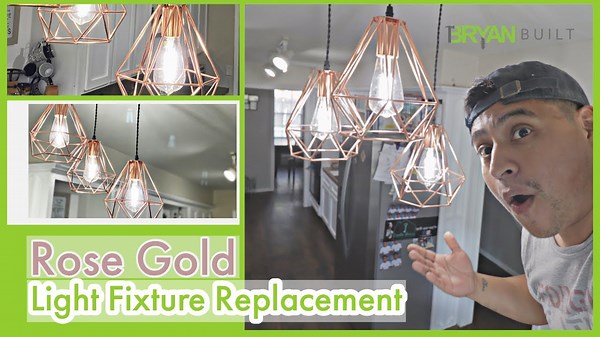 Rose Gold Light Fixture Replacement | Kitchen Update Ideas