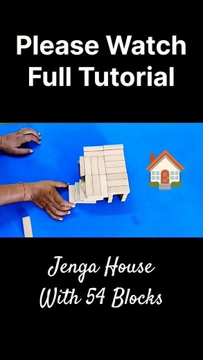 Jenga House with Only 54 Blocks! 🏠 #shorts #jengahouse #woodenblockshouse