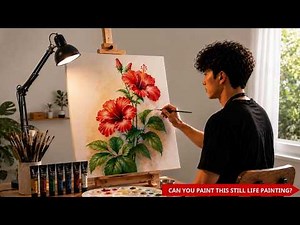 🌺 How to Paint a Beautiful Hibiscus Flower in Acrylic | Easy Painting Tutorial for Beginners | #256