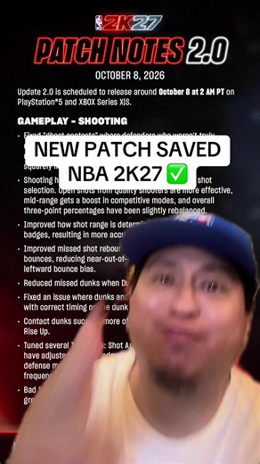 NBA 2K27 patch 2 notes: what's changed and how it saved the game