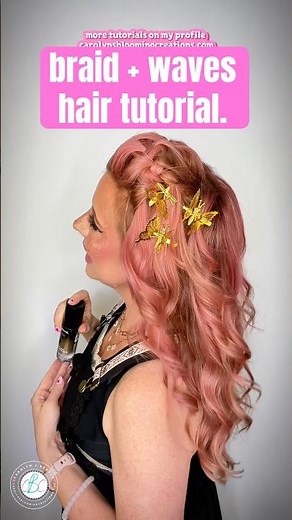 Easy Third-Day Hairstyle: Half-Up Side Braid + Curls #hairtutorial