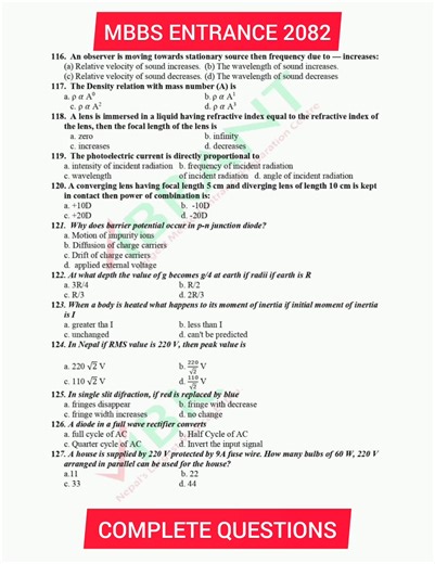 75K views · 710 reactions | MBBS entrance FULL question 2082朗朗朗 #MEC #NEET #physics #chemistry #biology #CEE #bds | MBBS Entrance Preparation Platform | Facebook