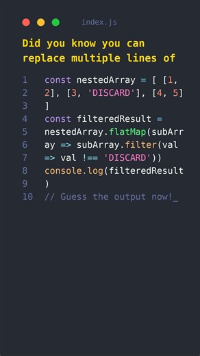How I Cleaned Up My Javascript Code with One Line 🪄 ⚡ #programming #shorts #coding