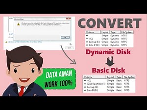 Convert Dynamic Disk ke Basic Disk, Data AMAN, WORK 100%