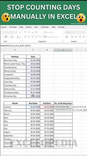 Find Business Days Between Two Dates in Excel #excelopedia #dataextractor #learnexcel