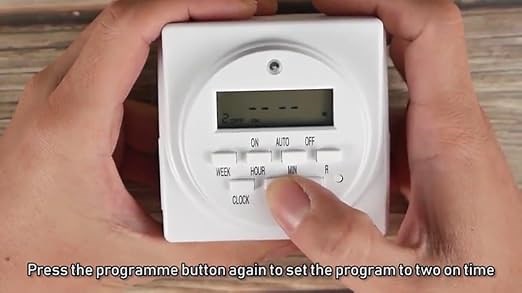 iPower 2-PACK 7 Day Programmable Digital Electric Timer, Dual Outlet, Grounded